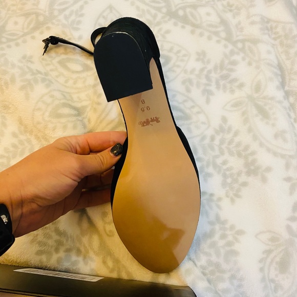 Coach Chrystie Black Lux Suede Heels 9.5 - Picture 3 of 5